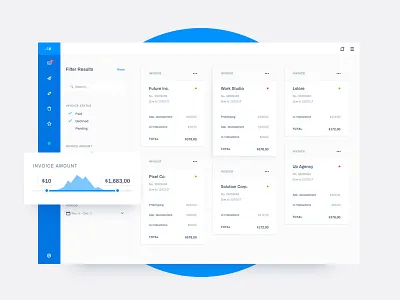 Invoice Dashboard analytics dashboard interface invoice panel statistics ui ux