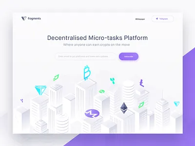 Crypto Illustration buildings city clean crypto illustration ui ux web website white