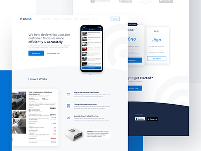 Autohub Landing Page autohub car dealership landing page pricing ui web design