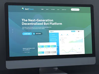 Landing Page Draft - BotFlows SAAS builder chatbot gradient landing platform resources responsive saas single page web