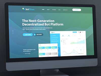 Landing Page Draft - BotFlows SAAS builder chatbot gradient landing platform resources responsive saas single page web