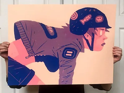 Live Free & Ride Hard Poster bicycle bike design drawing illustration photoshop poster print screen print