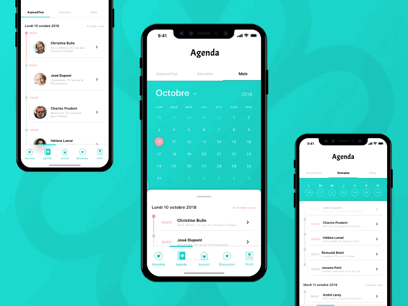 Enurse - Agenda part animation app calendar design graphic interface ios mobile motion sketch ui ux