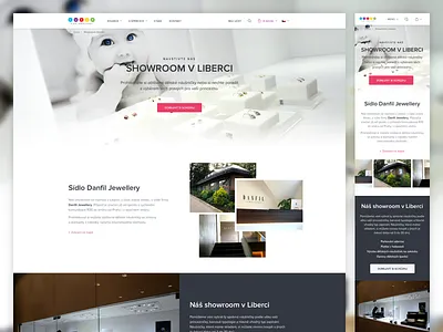 Showroom Liberec site branding jewellery landing page microsite onepage responsive shop website