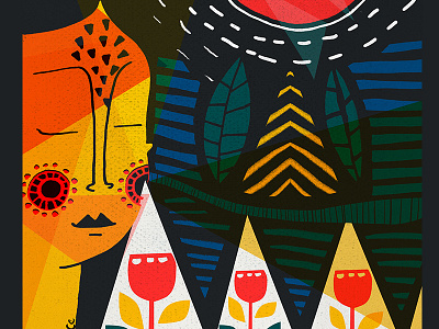 autumn digital illustration marimekko yellow