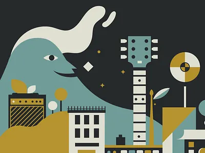 Jazzatlán Jazz Festival city illustration jazz mexico music pueblo town