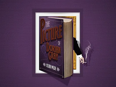 The Picture Of Dorian Gray book cover book design illustration oscar wilde poster design smoking typography whole book on one poster