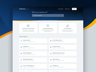 Goldmoney Support fintech goldmoney help center mike busby support center support portal web design zendesk