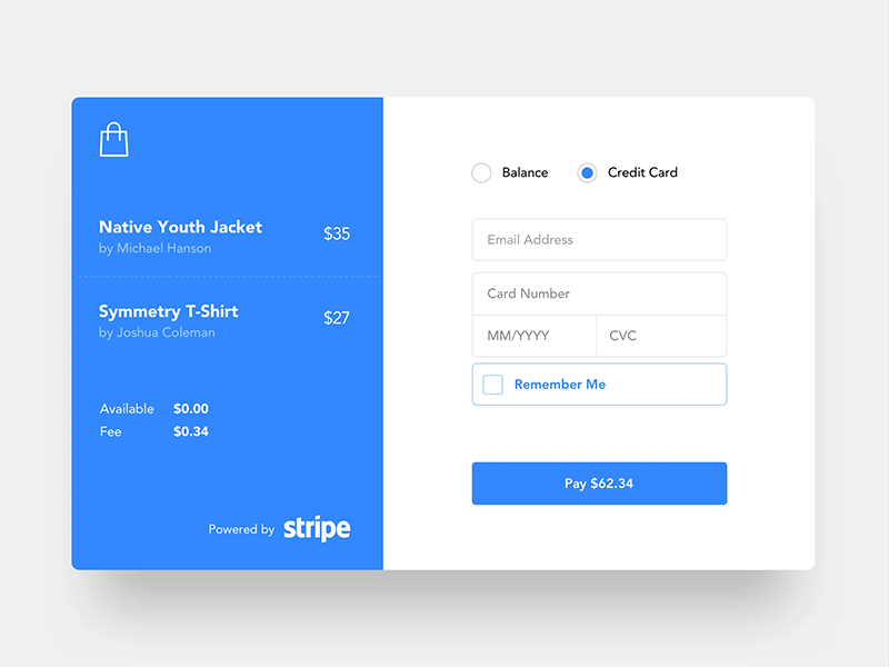 Payment UI animation clean creditcard interaction interface payment principle ui uiux ux web white