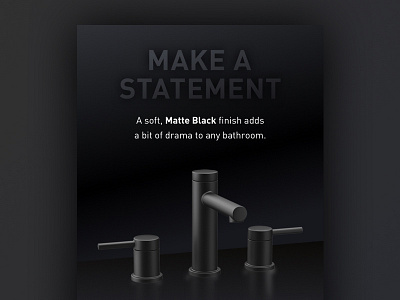 Moen Matte Black advertisement black dark faucet matte moen sleek