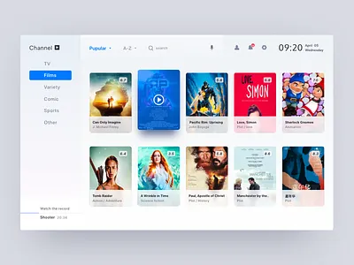 Television UI apple box channel cinema film television tv ui ux