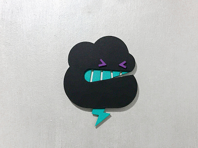 C for cloudy 36daysoftype acrylicpainting character cloudy design graphic handmade illustration lettering timletsgo timvandenbroeck woodrelief