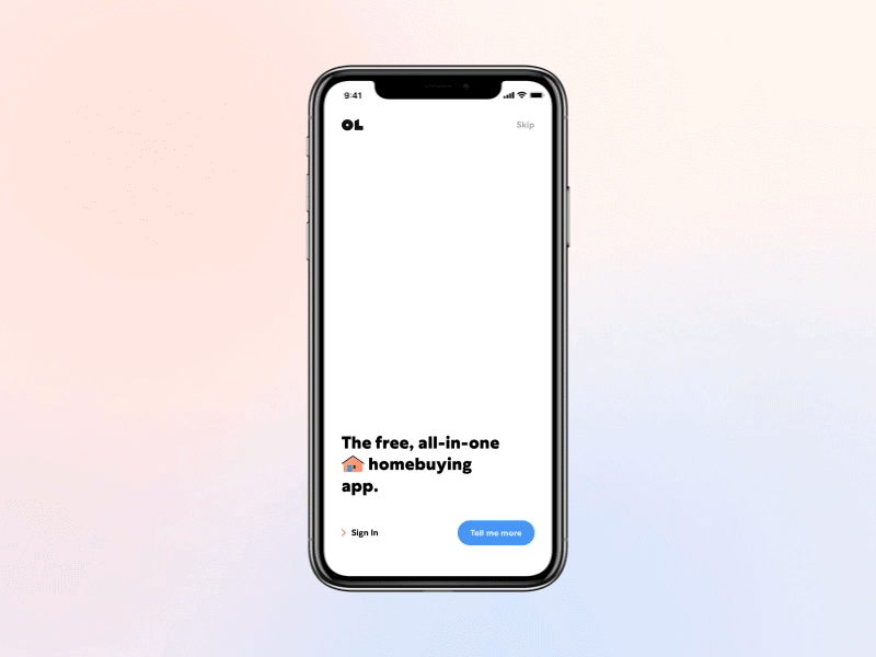 React Native Onboarding for Open Listings app buy a house house icons ios mobile app onboarding product product design property react real estate