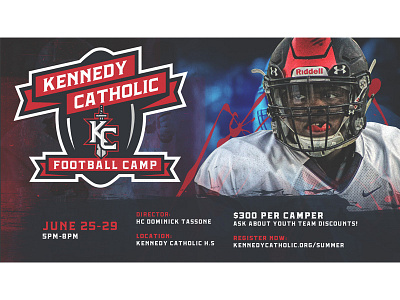 2018 Kennedy Catholic Football Camp football mockup sports