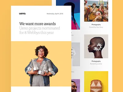 Ueno Newsletter : April 4th 2018 awards newsletter toast ueno webbies webby