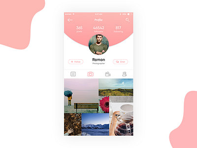 Profile app experienceapplicationsocial flat interfaceuser minimal mobile profile uiuxuser
