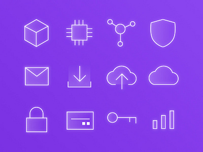Blockchain & Tech Icons blockchain bright cool crypto fluent glow icon iot subtle