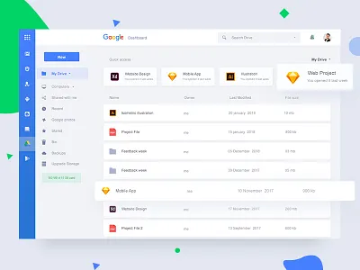 Google Dashboard Concept dashboard google minimal ui ux