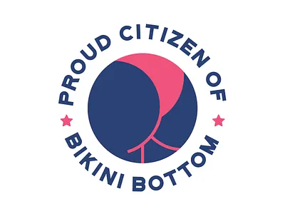Bikini Bottom - City Logo ass bikini bottom butt design logo shirt spongebob squarepants t shirt tee