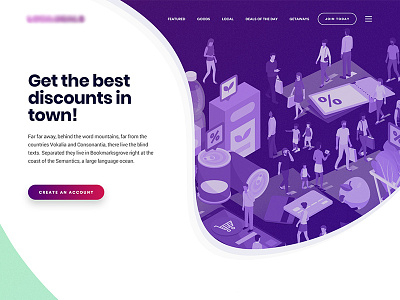 Deals / Coupons Website coupons deals design illustration offers promotions ui ux web web design