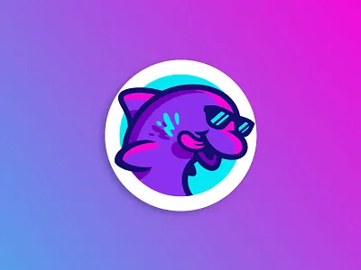 Hungry Dolphin character dolphin hungry illustration mascot miami neon sunglasses