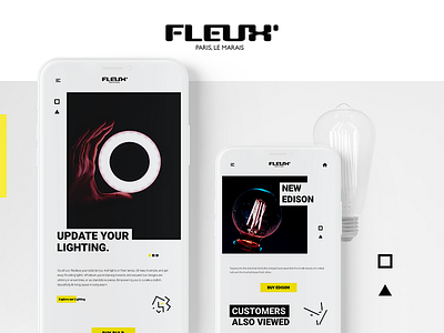 BULB art black bulb design director lighting mockup ui ux yellow
