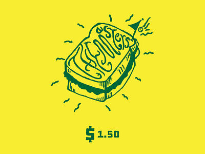 Pimento Cheese at The Masters 2d design flat golf handrawn illustration masters typography