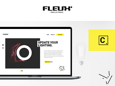 BULB art black bulb design director lighting mockup ui ux yellow
