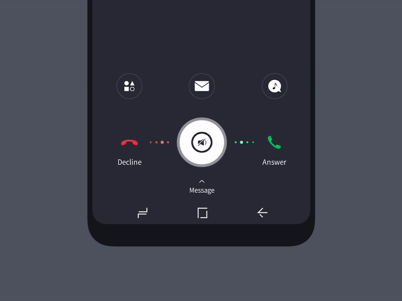 Incoming slide to answer interaction incoming interaction lever sktelecom tphone
