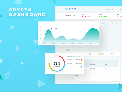 Crypto Dashboard design Inspiration android app bitcoin blockchain cryptocoin dashboard design web website
