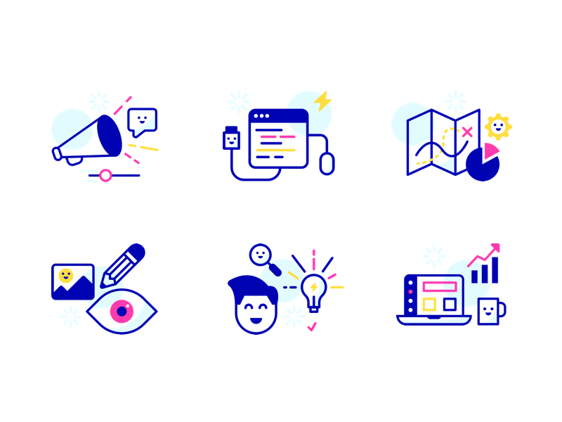 Icons! brand brand identity icon icon set iconography icons illustration illustrator line art