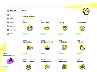 Web App UI - Collab app dashboard design food meal menu ui user interface ux visual design web app