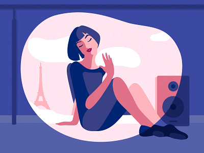La vie en rose art clouds dance girl music paris song