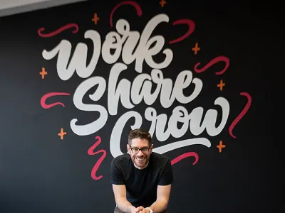 Work Share Grow brush hand lettering lettering lettering mural mural paint script sign painting type typography vector