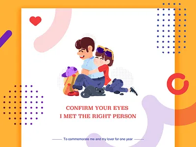 Love one year backpack cat commemorative hat heart hug illustration love lovers spectrum