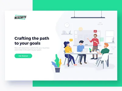 Landing Page Illustration for Webdesign Agency header hero image homepage illustration landing page ui ux webdesign