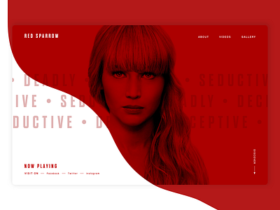 Red Sparrow - Home page home interface movie red sparrow ui ux wave website