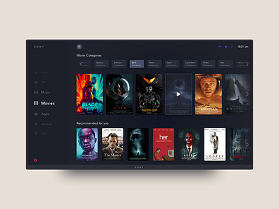 Daily UI Challenge #025 - TV App app channels daily ui challange movies sidebar tv ui ux