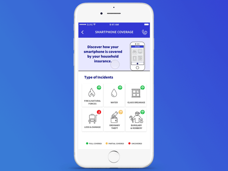 Smartphone Coverage app coverage design gif illustration ixd mobile motion principle ui ux