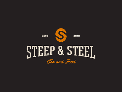 Steep & Steel brand coffe food label logo logotype monogram ss steel steep tea vintage