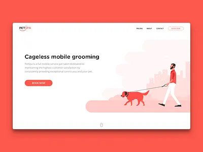 PetSpa - Landing Page grooming illlustration landing page minimal mobile page pet sketch spa treatment web website