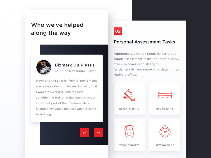 Example of Mobile Fitness Website