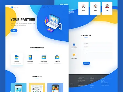 MontanWeb blue color design home illustration net web
