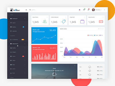 Hi5Dash - Admin Dashboard Template admin bootstrap dark dashboard design flat minimal mockup modern photoshop professional