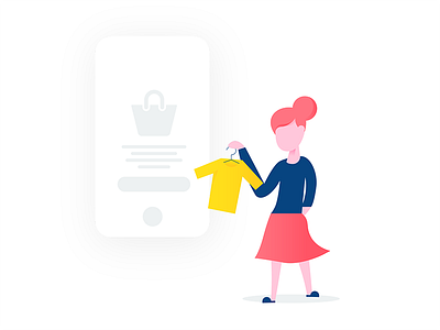 Test before you buy! buy flat girl gradient illustration spend test vector