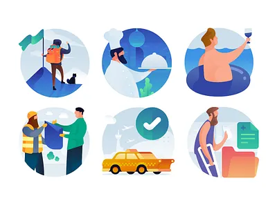 Scene Vector Icons avatars download gradient icon icons illustration round scene set vector