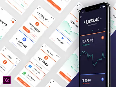 Dark style for Adobe XD Cooin Crypto UI Kit adobe adobe xd adobecreativecloud adobepartner adobexd crypto dark finance fintech kit ui kit madewithadobexd uikit