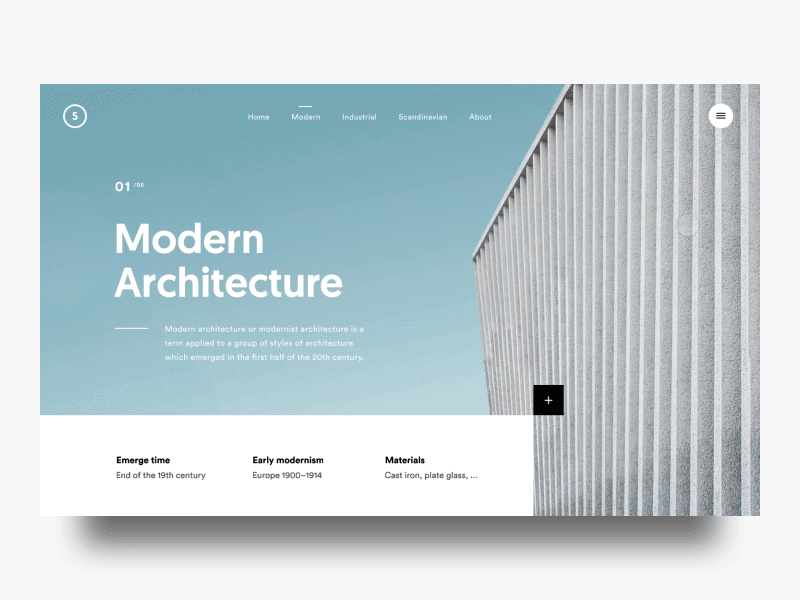 Article Interaction animation architecture article expand menu principle ui ux