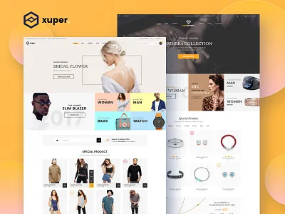Xuper Store - eCommerce Layout Template ecommerce fashion jewelry man shop store theme woman xuper