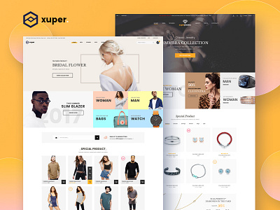 Xuper Store - eCommerce Layout Template ecommerce fashion jewelry man shop store theme woman xuper